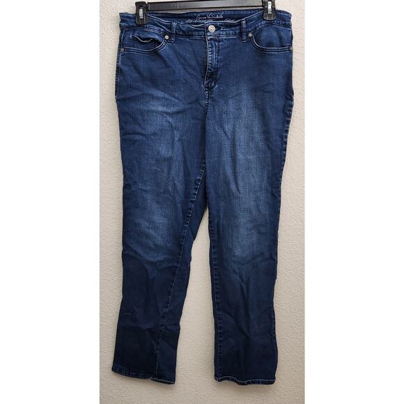 Gloria Vanderbilt Blue All Around Slimming Effect Jeans 14 Lightweight Stretch - Picture 1 of 7